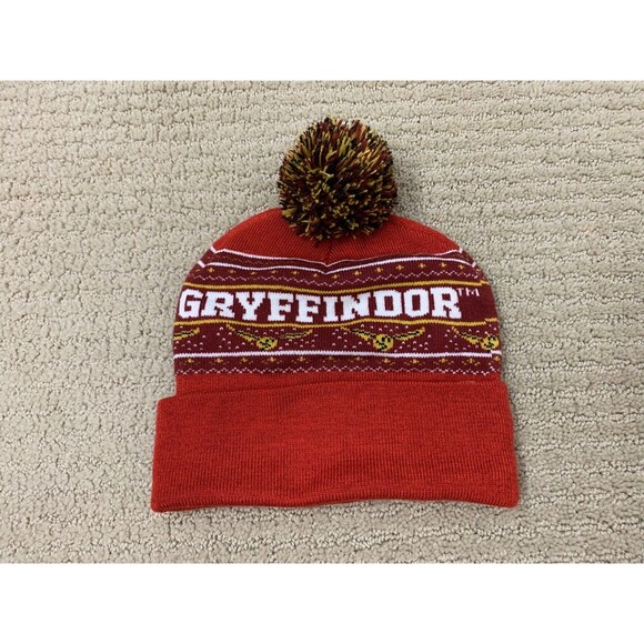Wizarding World Of Harry Potter Red Gryffindor Knit Beanie Hat Cosplay OS - Picture 2 of 5